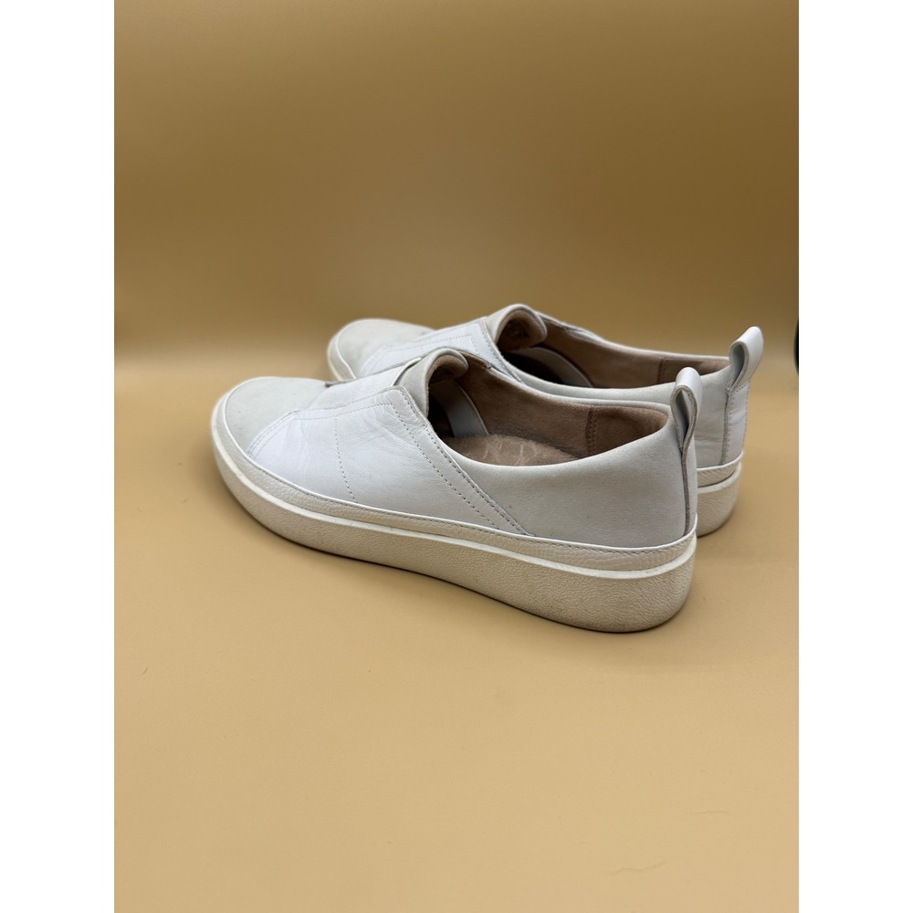 Vionic Zinah Slip On Leather Nubuck Sneakers White Grey Orthotic Shoes Womens - Picture 7 of 8